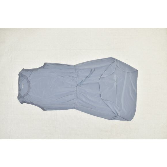 Athleta Women's Regular Size M Blue Sleeveless Ribbed Ruched Athleisure Dress - Picture 3 of 8